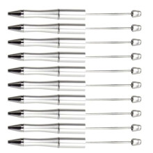 20 BolíGrafos con Cuentas de Bricolaje, Eje Giratorio de PláStico con Cuentas para BolíGrafos, Suministros de DecoracióN, Oficina, Escuela (Plata)