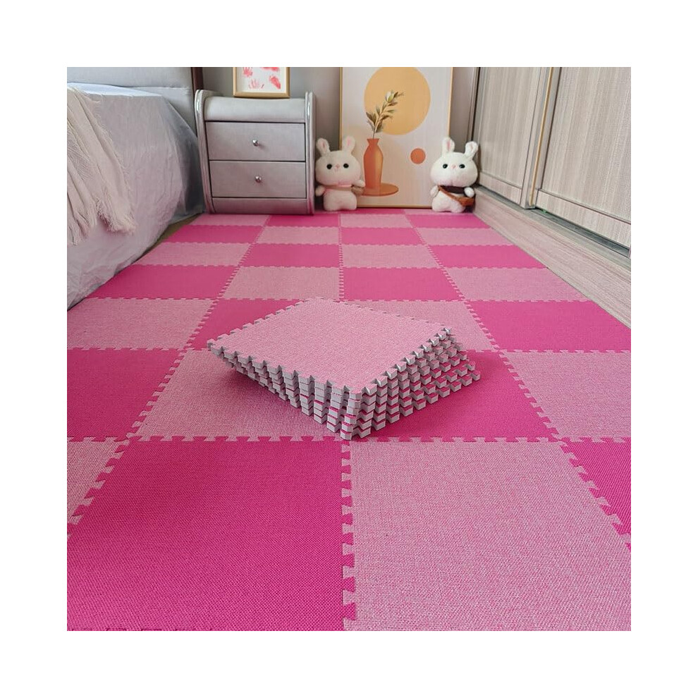 Foam Play Mat with Borders, 10pc Soft EVA Interlocking Tiles for Kids Room and Home Gym Flooring