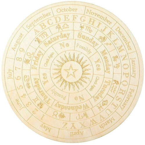 Star Pendulum Board Wooden Dowsing Board Divination Metaphysical Message Board
