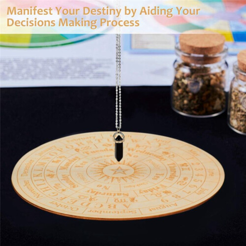 Star Pendulum Board Wooden Dowsing Board Divination Metaphysical Message Board 2