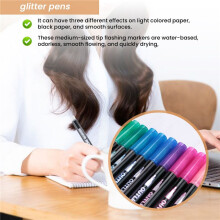 Shimmer Markers Doodle Outline Dazzles: 24 Kleuren Metallic Dubbele Lijn Glitterpennen Set Super Squiggles Dazzlers