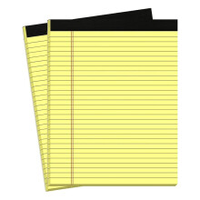 6-Pack Gele Notitieblokken, 8,5 X 11,75 Inch, Smalle Gelinieerde, Gevoerde Notitieblokken, Gele Papieren Notitieblokken, College Gelinieerd
