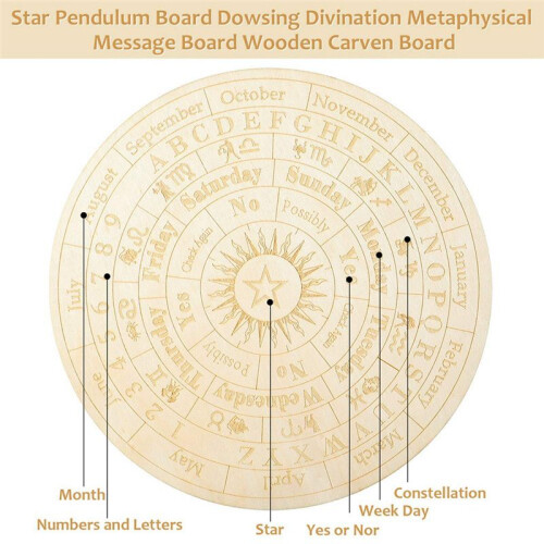 Star Pendulum Board Wooden Dowsing Board Divination Metaphysical Message Board 1