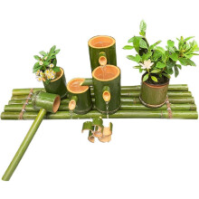 Bamboo Water Fountain with Pump Handmade Japanese Garden Decor 30cm 40cm Flowing Waterfall