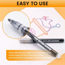 Shimmer Markers Doodle Outline Dazzles: 12 FäRger Metallic Double Glitter Pens Set Super Squiggles Dazzlers