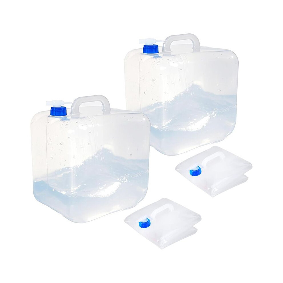 2 Pack Foldable Water Container With Spigot 2.6 Gallon,Foldable Camping Water Storage Jug Portable Water Tank Canteen 6031300671052