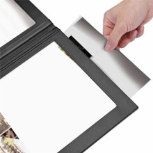 Rechargeable LED Light Menu Book PU Leather Display Book Restaurants Beer Bar Shop Cafe Night Club Three Pages