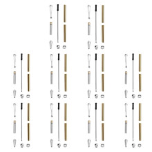 10 Set Slimline Pen Kit 7mm with Refills, Assorted Colors, DIY Wood Turning Lathe Supplies for Crafting Gifts Silver