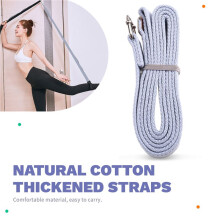 Cinturón Elástico de Yoga de 1,8 Metros, 5 Unidades, de Algodón Natural, con Cordones Gruesos y Abertura en el Pecho para Accesorios de Yoga.