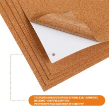 Pack of 8 Cork Board Self-Adhesive 1mm Thickness 30 X21 cm Cork Wall Pin Board DIY Cork Board for Wall Floors Decoration
