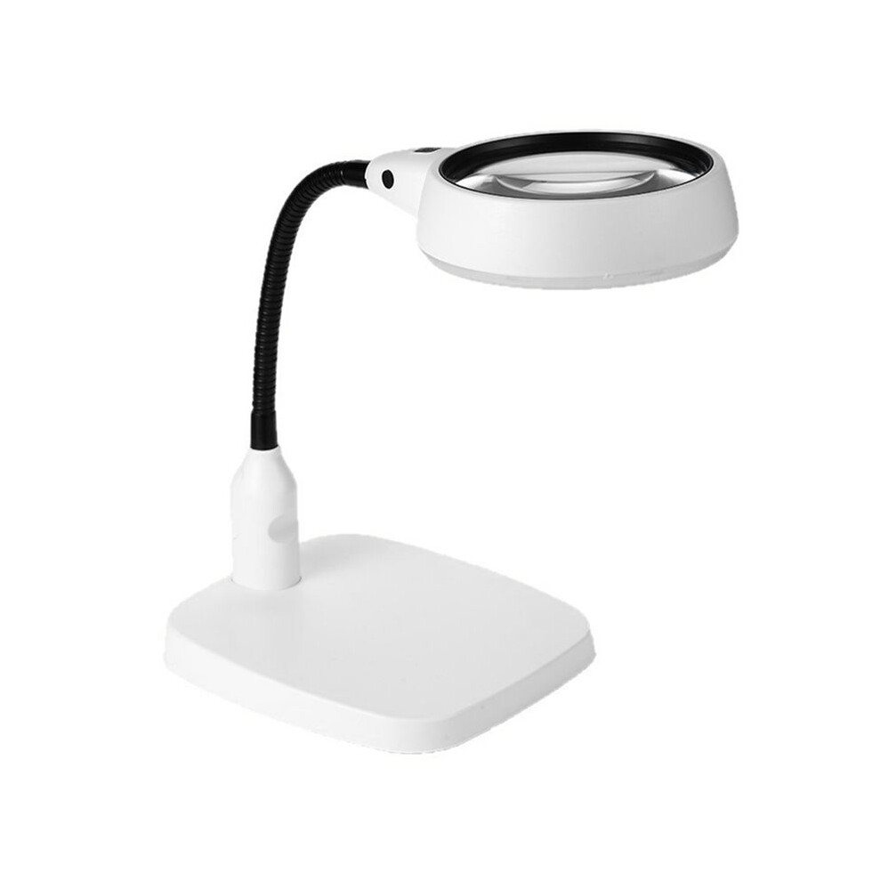 10x HD Desktop Magnifying Glass Portable Illuminated Backlit Magnifying Glasses for Book Reading Repair Maintenance EU
