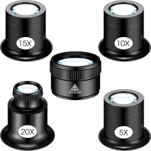 5Pcs Jewelers Loupe Monocular Magnifier Magnifying Glass with 30x36mm Lens Watch Jewelry Experimental Repair Tool