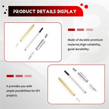 Pen Kits for Woodturning 10 Pack Slimline Rollerball Turning Supplies Twist Set Lathe Turning Accessories Silver