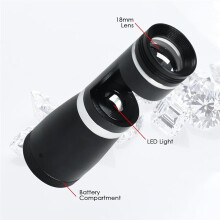 Portable 10x Darkfield Loupe 20.5mm Triplet Lens with LED Light, Handheld LED Polariscope Loupe Magnifier