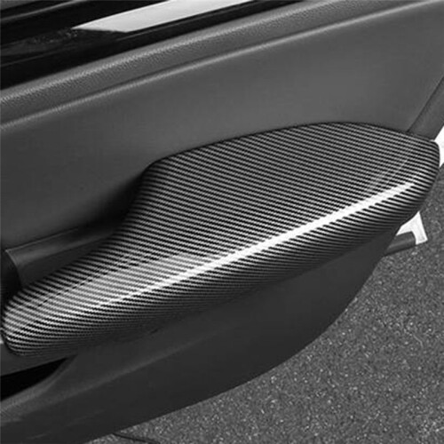 Carbon Fiber Pattern Interior Door Armrest Panel Cover Side Handle Armrest Panel Trim for   11th 2021-2023 1