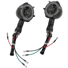 2Pcs Motorcycle Turn Signal Modified Led Two-Color Circular Streamer Turn Signal Indicator with Daytime Running Lights