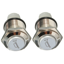 2X 12V 16mm Car LED Light Momentary Horn Button Metal Push Button