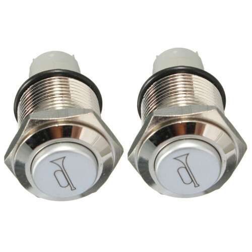 2X 12V 16mm Car LED Light Momentary Horn Button Metal  Push Button