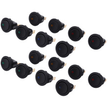 16PCS LED Dot Light 12V Coche Auto Round Rocker / OFF TOGGle SPST
