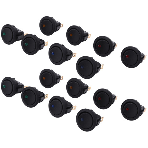 16PCS LED Dot Light 12V Car Auto Boat Round Rocker /OFF TOGGLE SPST