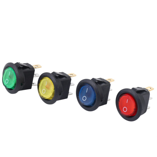 8 x 12V LED Illuminated Rocker -Off Toggle SPST  Dash Light Car Boat 1