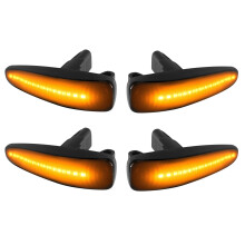 2X Smoked Lens Amber Full LED Dynamic Front Side Lights for Lancer Evo X Mirage Outlander Sport 11-20