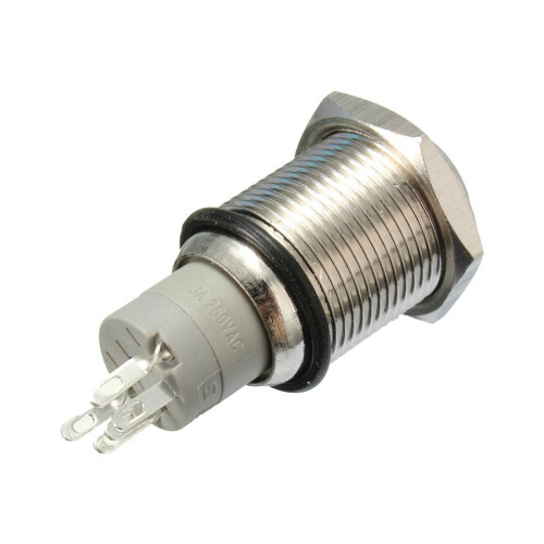 2X 12V 16mm Car LED Light Momentary Horn Button Metal  Push Button 2