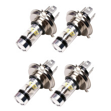4 Pcs H4 9003 HB2 LED Motorcycle Headlight Bulbs HID Hi&Low 6500K White Power