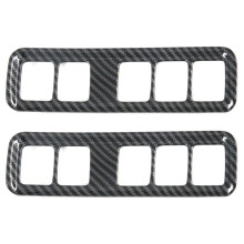 2X pour Navara NP300 2016-2021 Fibre de Carbone Phare de Voiture Bouton de Commutation Couvercle Garniture Décorative Cadre Accessoires