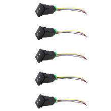 5X 4-Pole 12V Push Button with LED Background Indicator Lights for Fog Lights DRL LED Light Bar(33X22mm)