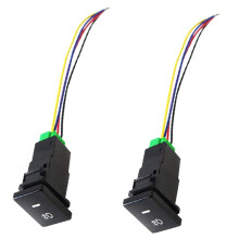 2X 4-Pole 12V Push Button with LED Background Indicator Lights for Fog Lights DRL LED Light Bar(33X22mm)