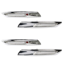 4x Clignotants LatéRaux Chromés une del pour Clignotants LatéRaux pour SéRie 3 E46 / E90 / E91 / E92 E93
