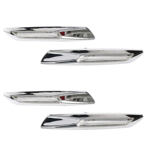 4x Chrom LED Seitenmarkierung Blinkerleuchten für  3Er E46 / E90 / E91 / E92 E93