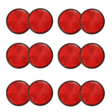 12pcs RÉFlecteur Rouge Rond Universel pour Moto ATV 5.6 X 0.8cm