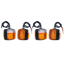 4x Luce di Svolta per Carrello Elevatore LED Bifacciale Piccola Luce 12V Quadrata Luce di Svolta Luce Anteriore Luce di Parcheggio Luce di Retromarcia