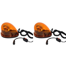 2X Yellow 12V Snail-Type Rotating Car Alarm Lights Warning Light Ceiling Light Strobe Light Universal for Automobiles