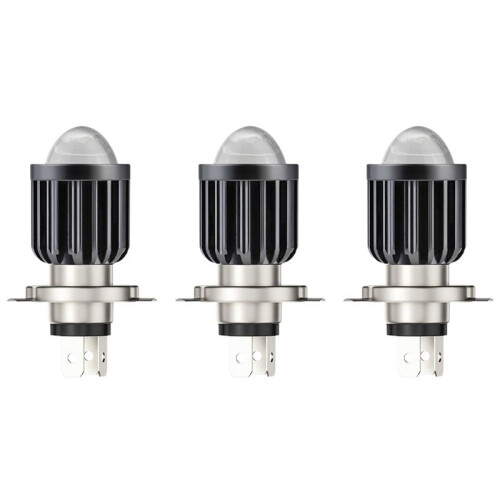 3X H4 LED Spotlight Small Light Bulb LED Motorcycle Modified Headlight Integrated Two-Color Headlight Accessories