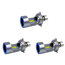 3X H4 LED Scheinwerfer Birne Motorrad Hi/Lo  mit Angel Eye Tag Fahr Licht 25W 3000LM Super Hell 6000K