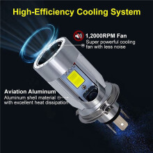 3X H4 LED Scheinwerfer Birne Motorrad Hi/Lo mit Angel Eye Tag Fahr Licht 25W 3000LM Super Hell 6000K