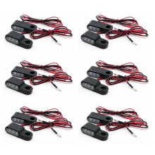 Indicatori Moto 12PZ 12V Indicatori di Direzione un LED Manubrio Lampada di Segnalazione Ambra Lampeggiante, Supporto Leva Frizione Freno, Nero