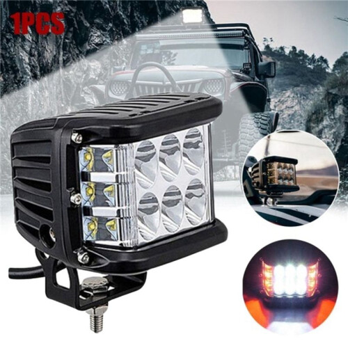 4X Auto Triple Side Lighted Work Light Dome Light Burst Flashing Headlight Spotlight Strobe Light LED Auto Supplies E 1