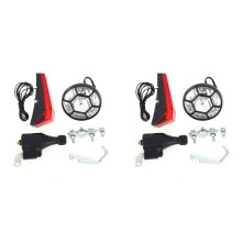 2X Fietslicht Fiets Gemotoriseerde Fiets Frictiegenerator Dynamo Koplamp Achterlichtset 6V 3W Fietsaccessoires