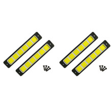 4 Stuks Super Heldere Led Dagrijverlichting Auto Rijden Mistlamp Waterdichte Flexibele Drl Cob Led Strip 190X35Mm 12V