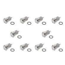 10X 12V 16mm Car LED Light Momentary Horn Button Metal Push Button