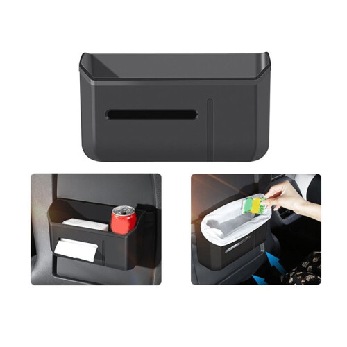 For  Model Y/3 Car  Backrest Trash Can  Back Box Tissue Storage Box Water Cup Holder Interior Accessories 2