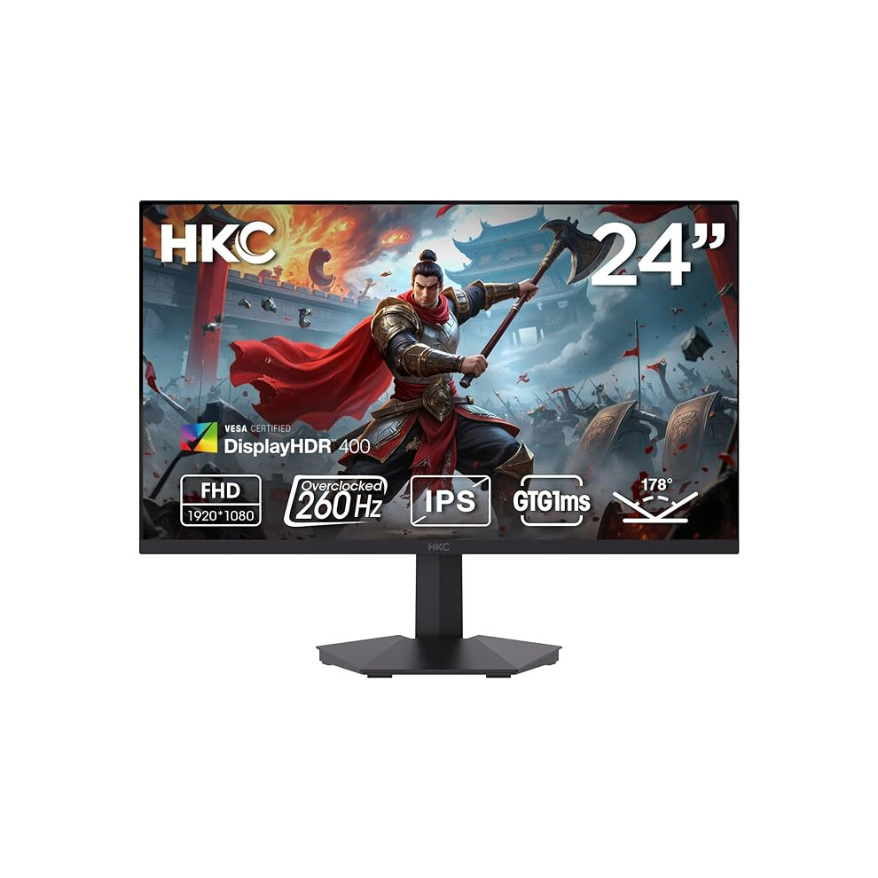 Monitors Black Hkc G24h3d 24 Inch Gaming Monitor 1920 X 1080 260 Hz Fast Ips, 1Ms Dp/Hdmi Displayhdr400 Vesa