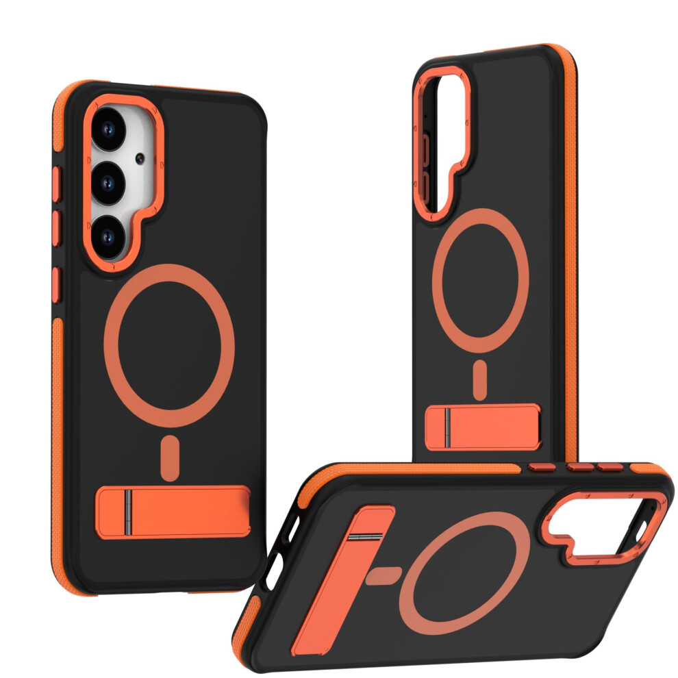 Magsafe Case Military Grade Rugged Cover With Kickstand For Samsung Galaxy S25 Plus Orange 9169991078663