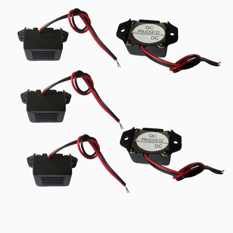 12V Electronic Buzzer Pack Of 5, 400Hz Loud Alarm With Leads For Clear Audible Alerts 9771547123507