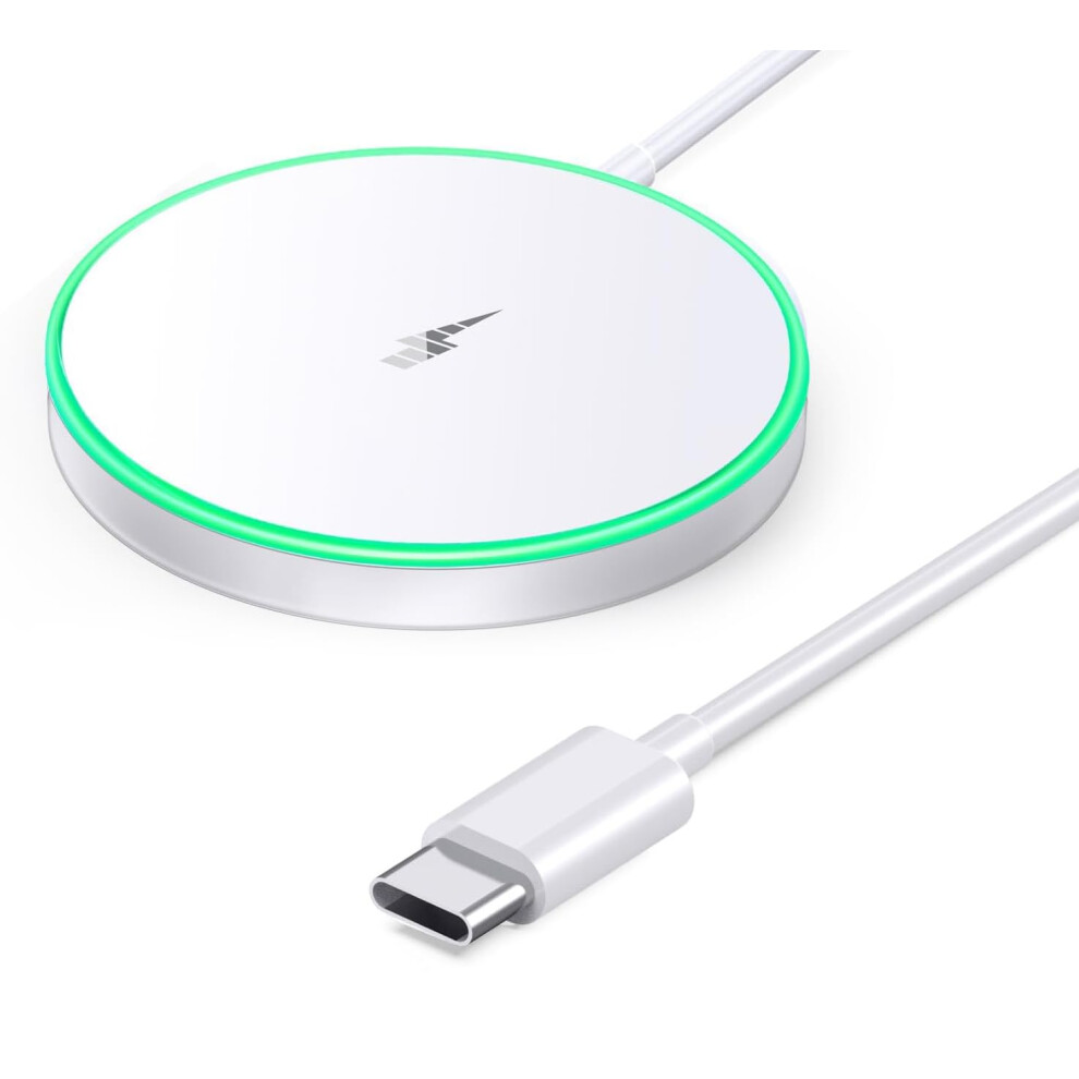 Wireless Charger 15W Fast Magnetic Charging Pad Compatible With Magsafe For Iphone 12Â16 And Airpods With Led Display And Dual Ports 9169991078687