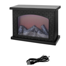Simulated Flame Lamp Night Lamp Retro Atmosphere Decoration Fireplace Lamp European Style Ornaments Square